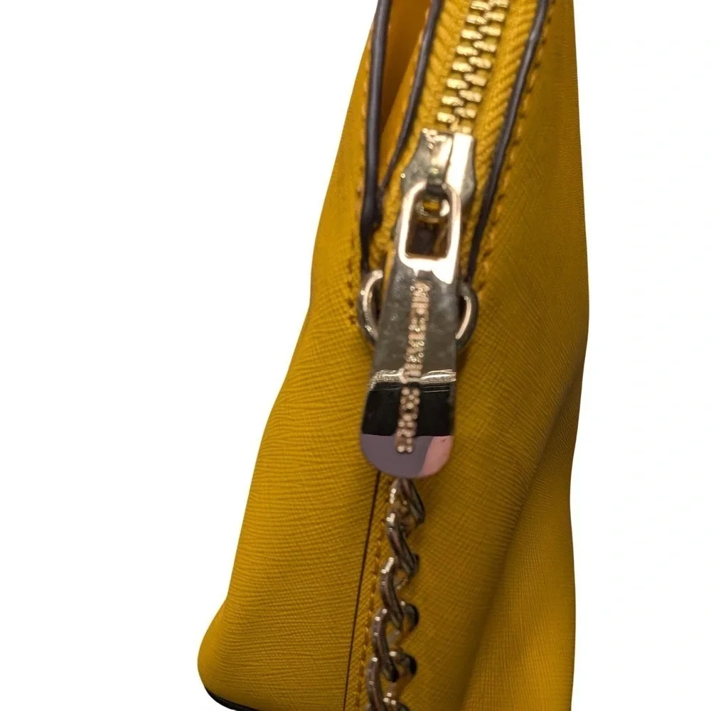 Michael Kors Yellow Leather Dome Crossbody‎ Gold Bag Chain Strap